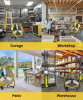 36 Inch Beefy Airflow High Velocity Industrial Drum Fan With 3 Speed Settings 21,800 CFM in garage, workshop, patio, and warehouse