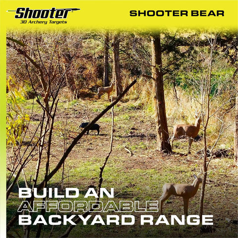 Outdoor setup with Bear 3D Archery Target For Realistic Practice, 375 FPS Rated, Lifelike Solid Body Design in natural setting