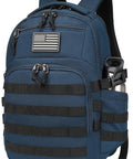 Heavy Duty 25L Tactical Backpack For Men, Built To Last Military Style MOLLE Assault Pack, 900D Durable Daypack In Blue And Black