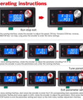 Operating instructions for Top Shelf SMC02 Stepper Motor Driver Controller with settings display and encoder.