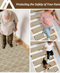 Non Slip Peel And Stick Stair Treads For Wooden Steps 9x28 Indoor Runners 10 Pack Grey Polyester With TPE Backing in use