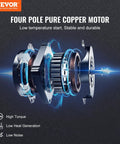 VEVOR 7 CFM dual-stage HVAC vacuum pump with oil bottle, cross-section view