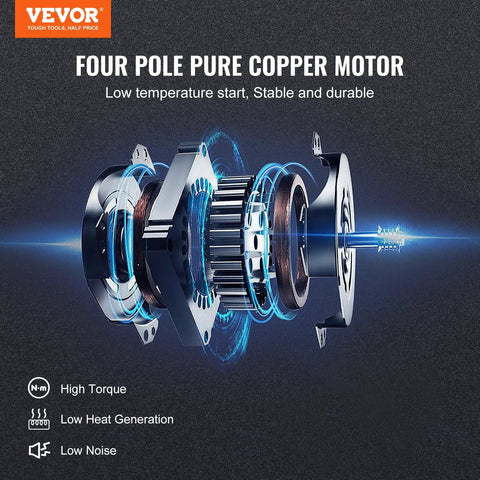 VEVOR 7 CFM dual-stage HVAC vacuum pump with oil bottle, cross-section view