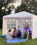 10x10 Feet Outdoor Gazebo With Detachable Sidewalls UV Blocking Waterproof Canopy Tent for Parties and Weddings with see-through PVC Windows.
