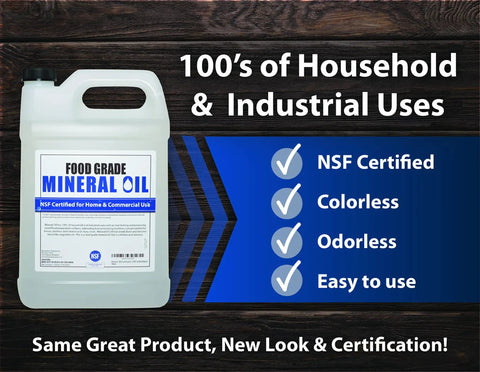 Food Grade Mineral Oil For Wood Cutting Boards And Butcher Blocks Gallon Size Perfect For Stainless Steel Kitchen Equipment