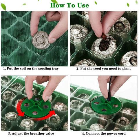 3 Pack Seed Starter Tray Kit With Grow Light Germination Trays Humidity Dome 120 Peat Pellets 3 LED Light Covers USB Cable 100 Plant Labels And 2 Garden Tools Gift To Kickstart Your Seed Starting