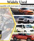 Pro Grade Heavy Duty Magnetic Oil Drain Plug Remover Tool in use with various automotive vehicles shown in background