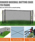 Upgraded All In One Baseball Batting Cage With Steel Frame And Net 22 By 12 By 8 Feet Portable Enclosed Hitting Cage shown on grass