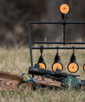 Rimfire Auto Reset Target For Plinking, Range Ready Steel Build, Self Resets After Every Hit in outdoor setting with ground stakes