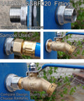 Beefy Heavy Duty Stainless Steel Bulkhead Tank Fitting 304, 1/2 Inch NPT Female On Both Ends To 3/4 Inch Garden Hose Male