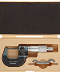 Spherical Face Micrometer With Ratchet Stop And Spherical Anvil, 0-25mm Range, 0.01mm Resolution, Mechanical Counter, 220g, Built To Last And Comes In Handy Plastic Case, in case