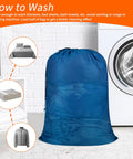 Heavy Duty Diamond Mesh Laundry Bag 24x36 Inches Breathable Tough As Nails Tear Resistant Delicates Organizer Blue Prop 65 Compliant
