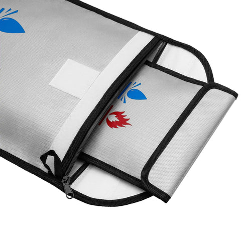 Heavy Duty Fireproof Document Bag For Cash And Files, Waterproof 15x11 Safe Storage Pouch with black zipper and silicone coating