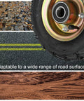 Built Tough 8 And 10 Inch Heavy Duty Industrial Fixed Caster Wheels Set Of 2 with rubber tire on various surfaces.