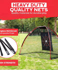 10x7ft Heavy Duty Golf Hitting Net With Swing Path Mat in backyard, fiberglass frame, reinforced panel for indoor outdoor practice