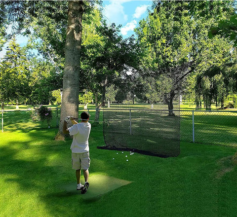 Heavy Duty Knotless 10 By 10 Feet Practice Net For Baseball Soccer Hockey Golf Indoors Outdoors With 1 Inch Square Mesh