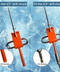 Ice Anchor Tool Kit For Cold Weather Fishing And Camping Beefy Stainless Steel Tent Stakes With Drill Adapter