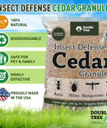 Cedar Granules For Yard And Garden That Pack A Punch Repelling Fleas Ticks Ants And Mosquitoes With Rich Cedar Scent Non Toxic Pet Safe Covers Up To 3,500 Sq Ft In A 16 Quart Bag product packaging