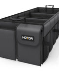 Foldable Car Trunk Organizer With Three Compartments And Six Mesh Pockets, Heavy Duty Storage For SUVs And Sedans, Black