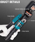 Hydraulic Battery Cable Crimper for 12AWG to 4/0AWG Range with 11 US Hex Dies Lugs Kit, Heavy Duty Crimp Tool for High Current Power Cables and Automotive Battery Leads, black and blue body with pump handle