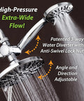 7 Inch Premium High Pressure 3 Way Rain Shower Combo With Lux Rainfall Head And Dope 6 Setting Handheld Shower Use Separately Or Together Chrome Finish Durable Quality For Spa Like Morning Showers, high-pressure flow with diverter