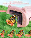 1000X Handheld Digital Microscope for Kids with 2 Inch IPS Screen displaying butterfly on flower, kid-friendly design