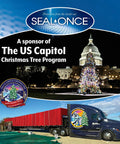 US Capitol Christmas Tree Program sponsorship with Seal-Once branding and decorated tree