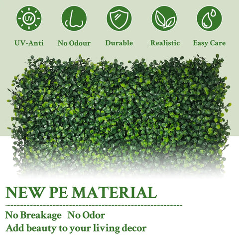 Privacy Fence Screen With Realistic Faux Boxwood Ivy Panels 60 By 140 Inches Covering 58.5 Sq Ft Four Layer UV Resistant Display