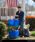 Tough As Nails Heavy Duty Recycle Bin Cart With Aluminum Frame And Stainless Steel Hardware Manages Four Hundred Pounds for yard cleanup.