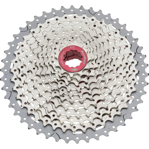 11 Speed Cassette 11 46T With A7075 Alloy Large Sprockets Unisex Silver Locking Ring And Spacers Included Lightweight 485g Fits UK Bike Hubs For Smooth Shifts And Easy Hill Climbs Street Ready Performance, silver 11-46T bike cassette