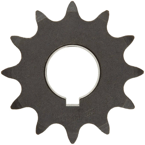 Heavy Duty 12 Tooth Roller Chain Sprocket For Winches Type B Hub 3 4 Inch Pitch 1 25 Inch Bore detailed view, high carbon steel gear.