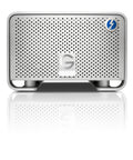 Thunderbolt Dual Drive Storage System 8TB Ultra Fast Data Transfer For Pro Workflows With Dual Thunderbolt Ports Dope Performance For Multi Stream HDV DVCPro HD XDCAM HD And ProRes 422, silver front view