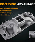 Chevy Big Block Air Gap Aluminum Intake Manifold Dual Plane For 1966-2000 BBC V8 Engines processing advantages view