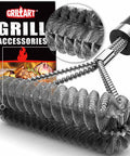 Wire And Helix 2 In 1 Grill Brush Grillin Safe And Efficient Grill Cleaning 18 Inch BBQ Cleaner Scrubber close-up image