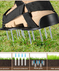 Pre Assembled Lawn Aerator Shoes With 26 Heavy Duty 2.4 Inch Spikes And Stainless Steel Base Plate Adjustable Buckle Straps