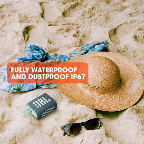 Go Anywhere Tiny But Mighty Mini Bluetooth Speaker With Big Sound And Punchy Bass, IP67 Waterproof Dustproof on sandy beach