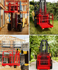 Forklift man basket, red, 36x36 in, 1200 lb capacity, foldable, for 1-3 people, with drain hole