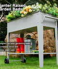 Raised Garden Bed Outdoor Planter Box On Wheels With Sturdy Legs For Vegetables Flowers Tomatoes And Herbs Patio Backyard Heavy Duty 400 Lbs Rustproof Powder Coated Steel Easily Movable Space Saving Garden System