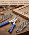 Premium 25Pcs Miter Spring Clamps Kit With Durable Pliers And Storage Ring For Woodworking Pros Creating Fancy Frames And Intricate Projects With Total Ease And Style. 25 steel miter clamps and pliers on wood trim