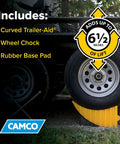 Curved Trailer Aid With Wheel Chock And Rubber Base Pad, Six And A Half Inch Lift, fits trailers up to twenty thousand pounds