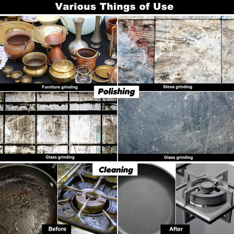 Various uses of 2 Pack Steel Wool Mice And Rodent Control Kit With Thick Steel Wool Pads, including polishing and cleaning surfaces.