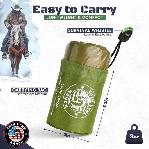 Ultra Large Waterproof Emergency Sleeping Bag For Survival And Hypothermia Prevention Lifesaver Multi Person Bivvy Sack shown compact