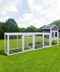 Spacious Wooden Chicken Coop And Rabbit Hutch For Outdoors With Nesting Box, Waterproof Roof, Sliding Door, Removable Tray