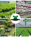 Quarter Inch Drip Irrigation Valves Set Of 30 Barbed Shut Off Switches For Four To Seven Millimeter Tubing in various garden settings.