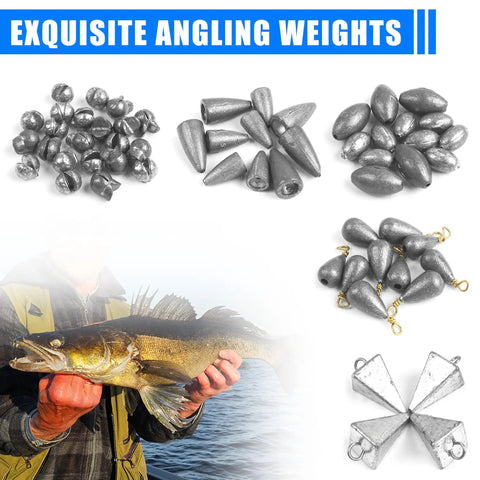77 Piece Fishing Weights Sinkers Kit With Split Shot Bullet Pyramid Egg And Drop Shot Weights Assorted Sinker Set In One Sixteenth One Eighth Three Sixteenths One Quarter Three Eighths One Ounce For Freshwater Saltwater Surf Fishing Bass Catfish