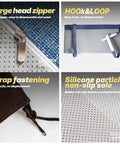 Custom Bench Cushions With Three Firmness Options Soft Medium Or Firm Ninety Plus Waterproof Scratch Resistant Fabric demonstrating zippers, fastenings, and non-slip features.