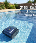 Cordless Robotic Pool Cleaner With 180 Minute Runtime For Inground Pools Wall And Waterline Climbing Auto Vacuum