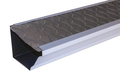 6 Inch Gutter Guard Kit, 48 Ft with Screws and Setter, stainless steel micro mesh cover, fascia style gutter view
