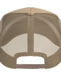 Back view of Maritime Captain Boating Hat For Yacht Sailing And Lake Adventures, Trucker Style Cap With Adjustable Mesh Back, Khaki Color