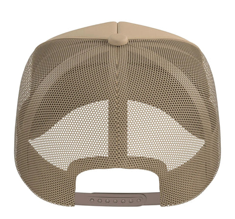 Back view of Maritime Captain Boating Hat For Yacht Sailing And Lake Adventures, Trucker Style Cap With Adjustable Mesh Back, Khaki Color